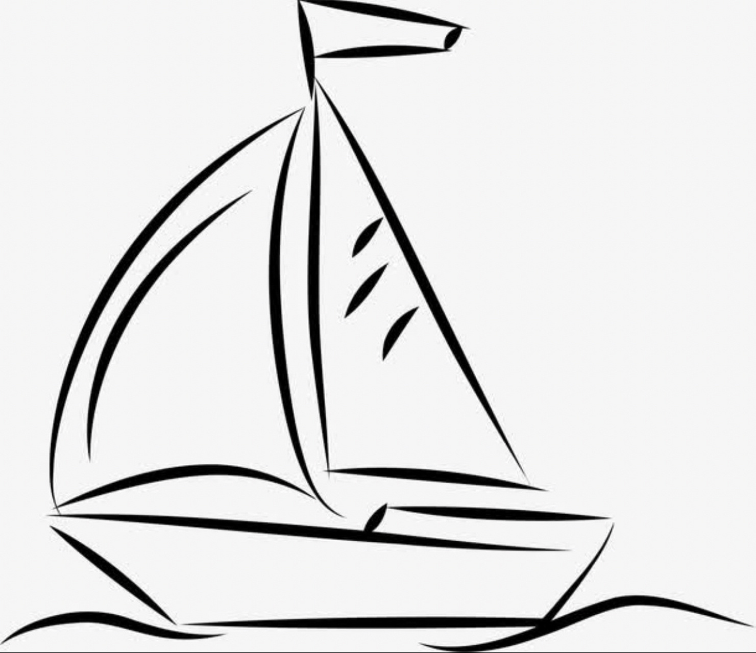 帆船的简笔画可爱图片