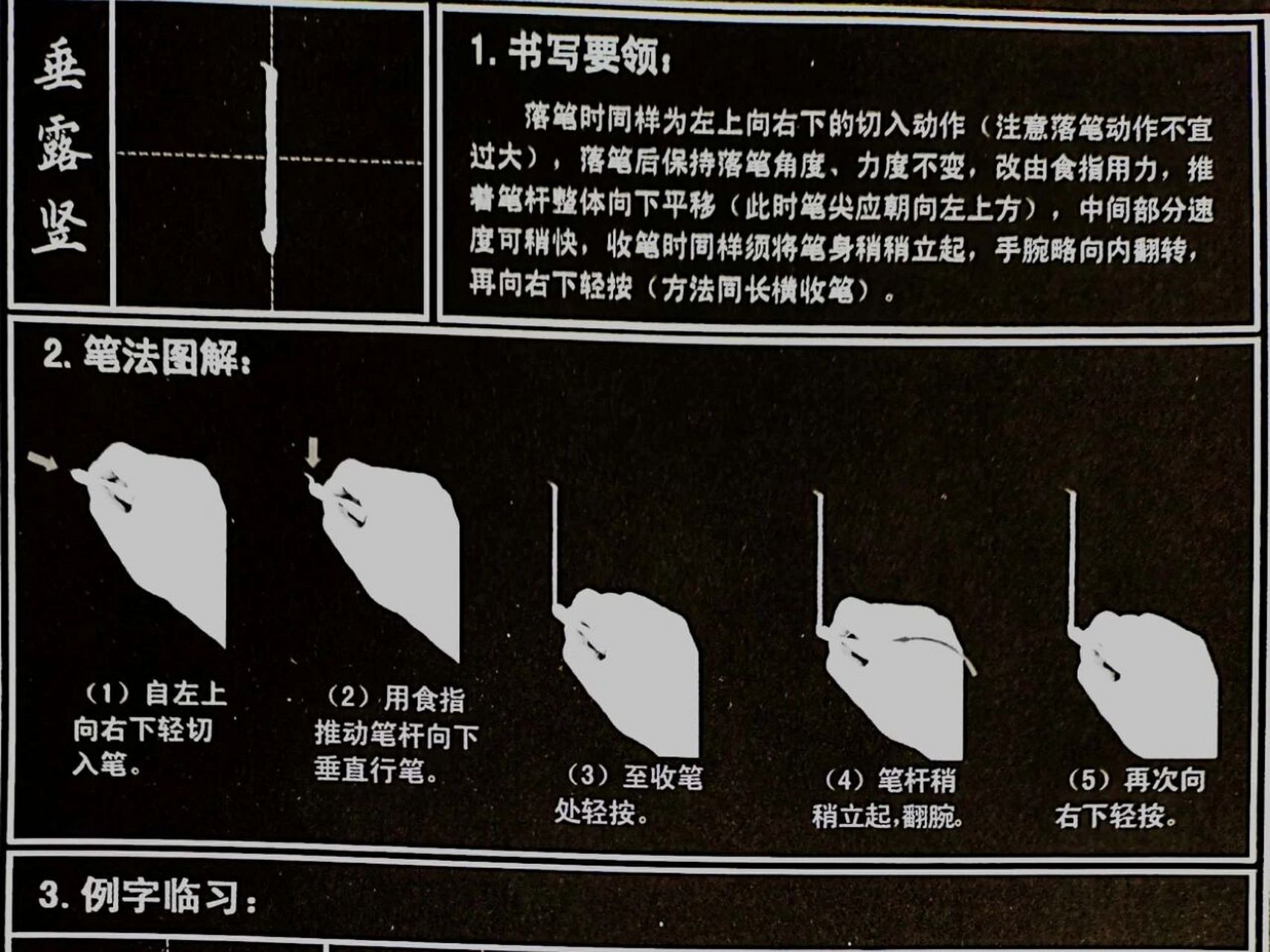 非师范生学写粉笔字之竖画(悬针与垂露竖) 基本笔画中竖画应用最为