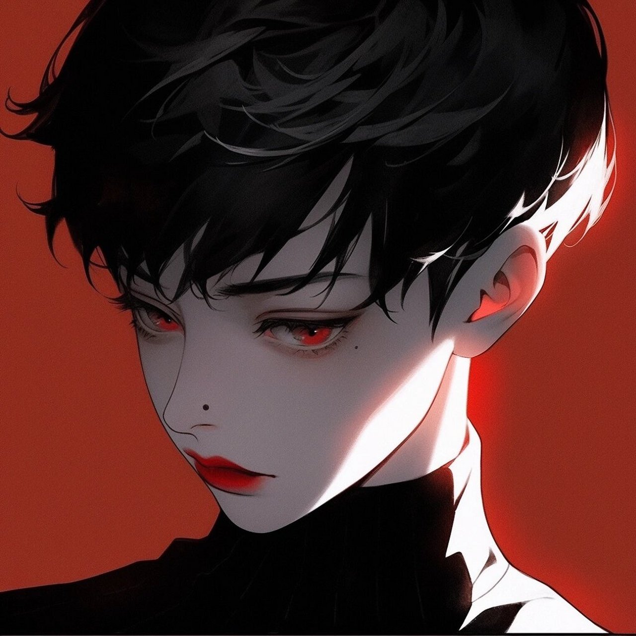 女生禁欲系高冷黑色氛围感头像 图二短发绝了,图一是把之前网上看到的