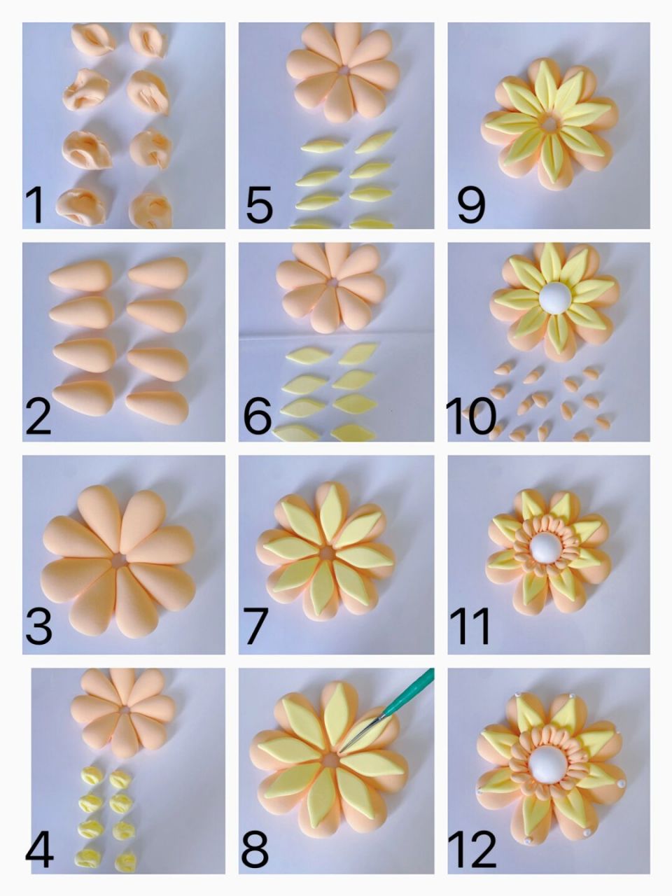 黏土/左滑教你更多超详细黏土花儿做法94
