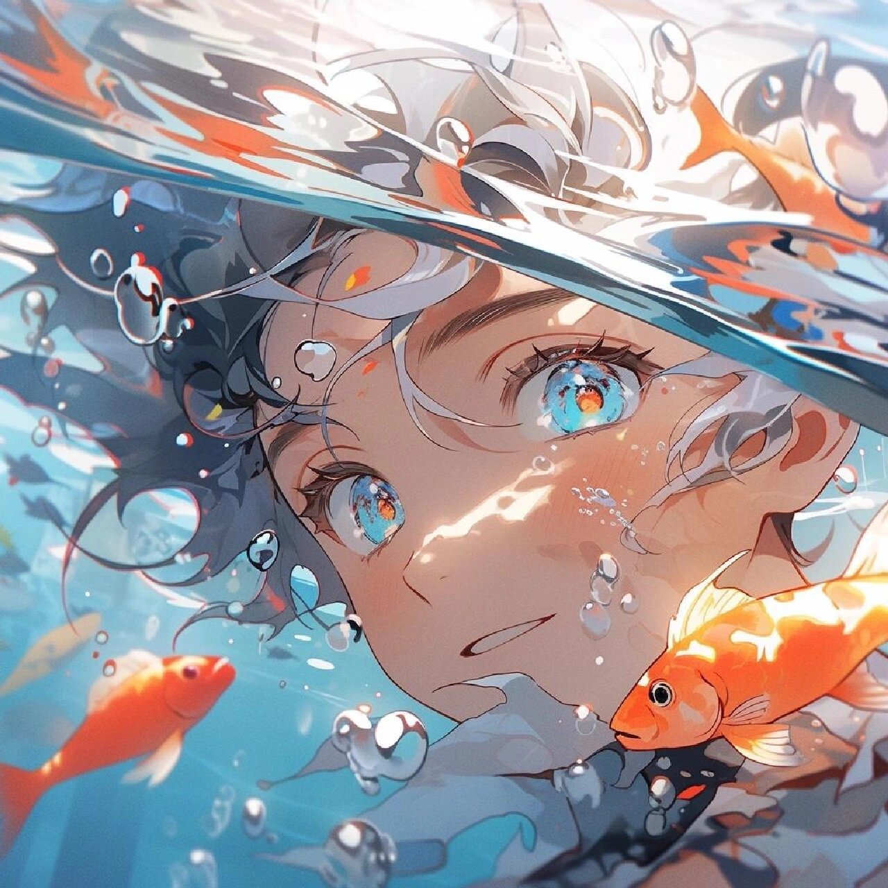 分享好看的男生水下动漫头像～ 今天分享一组帅气,独特的水下男生动漫