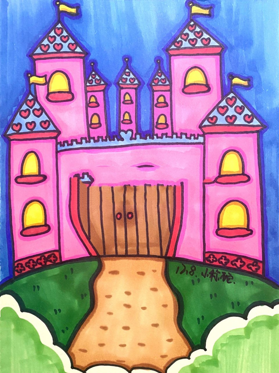 《魔法城堡》简笔画