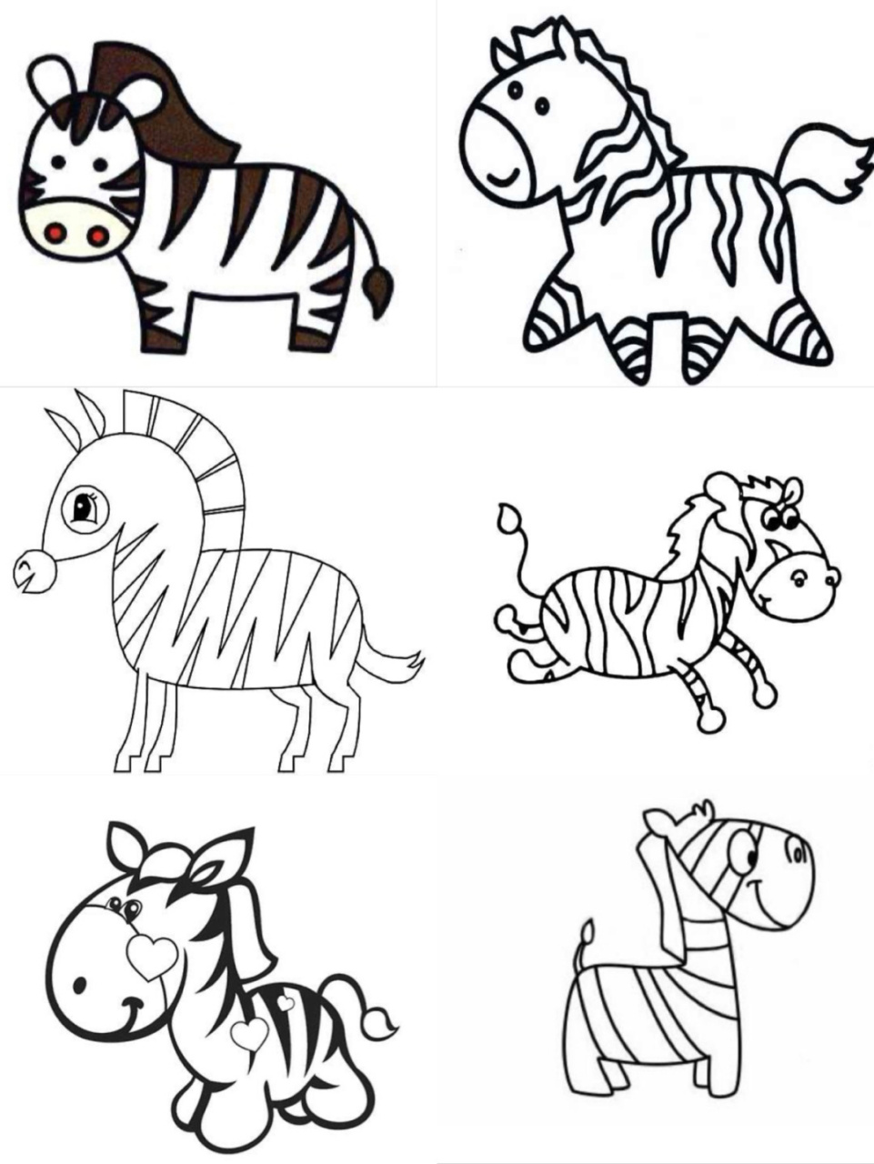 斑马简笔画可爱 儿童图片