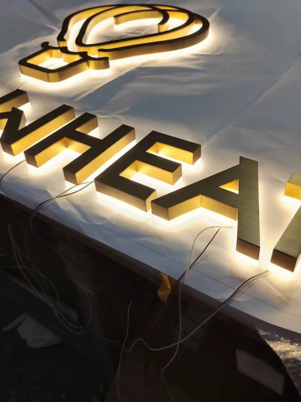 案例分享-不锈钢精工电镀背光字 #亚克力工艺品# #发光字制作# #发光