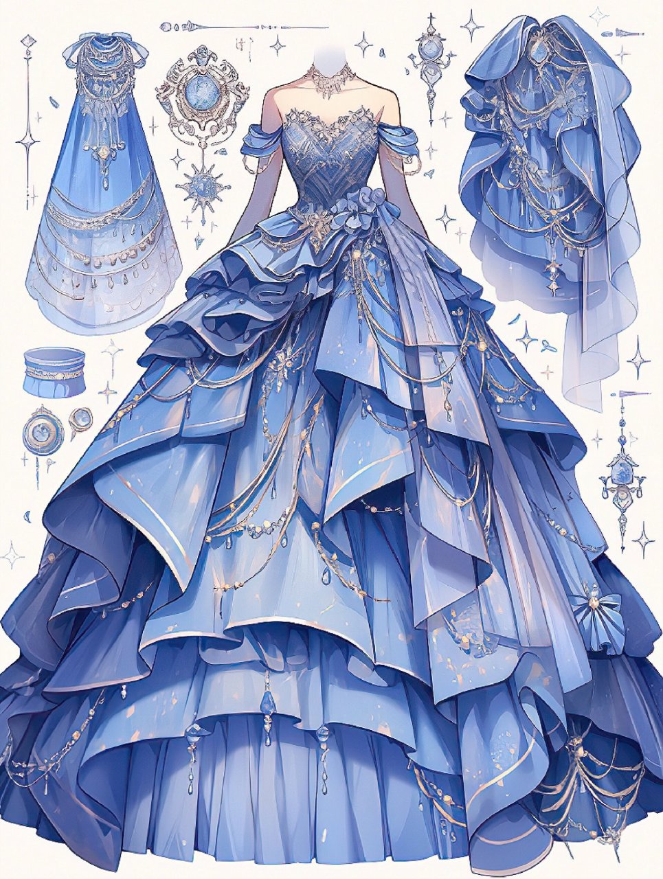 蓝色礼服裙:极限四选一