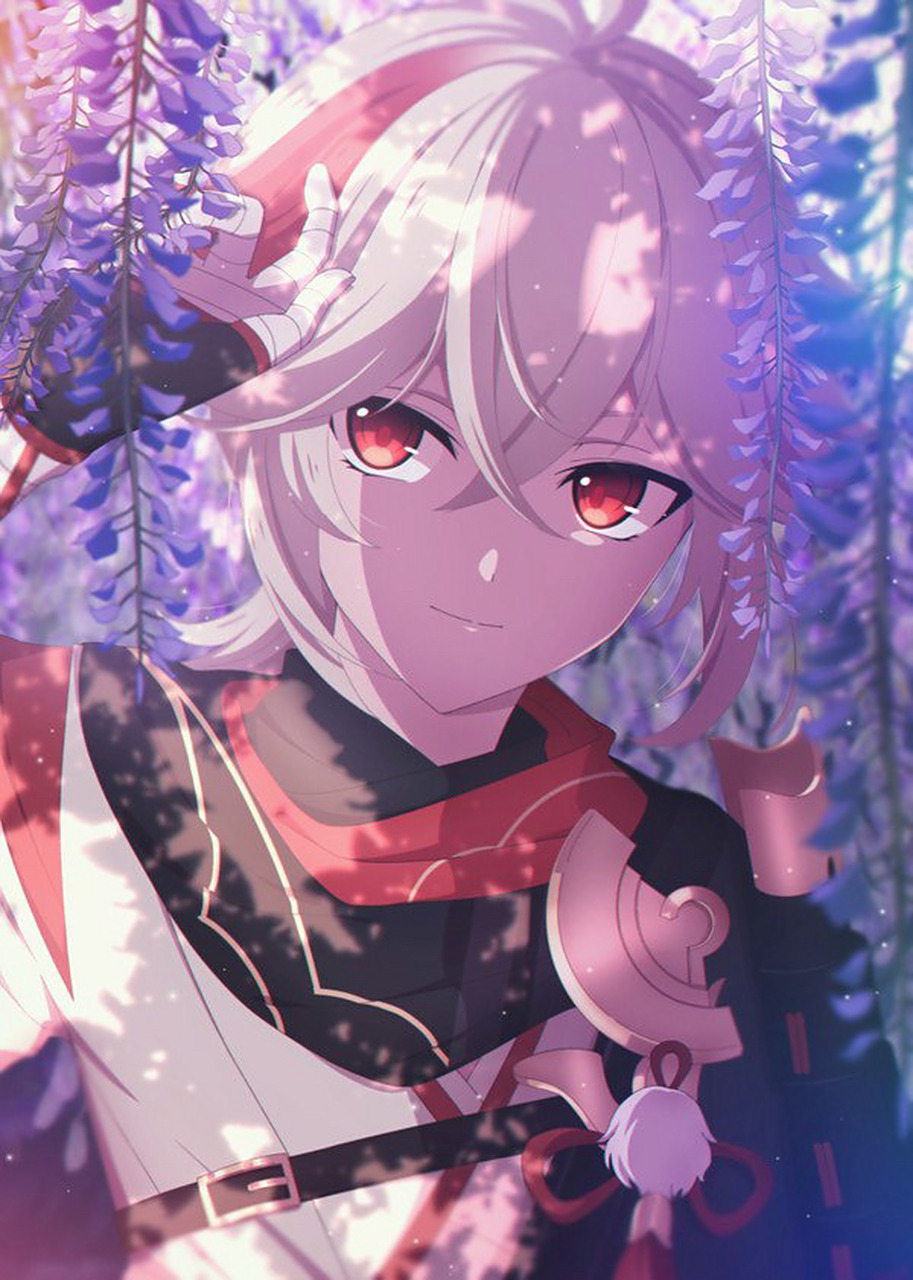 原神图片|枫原万叶壁纸  枫原万叶 	 见到了这么美丽的景色,自然会