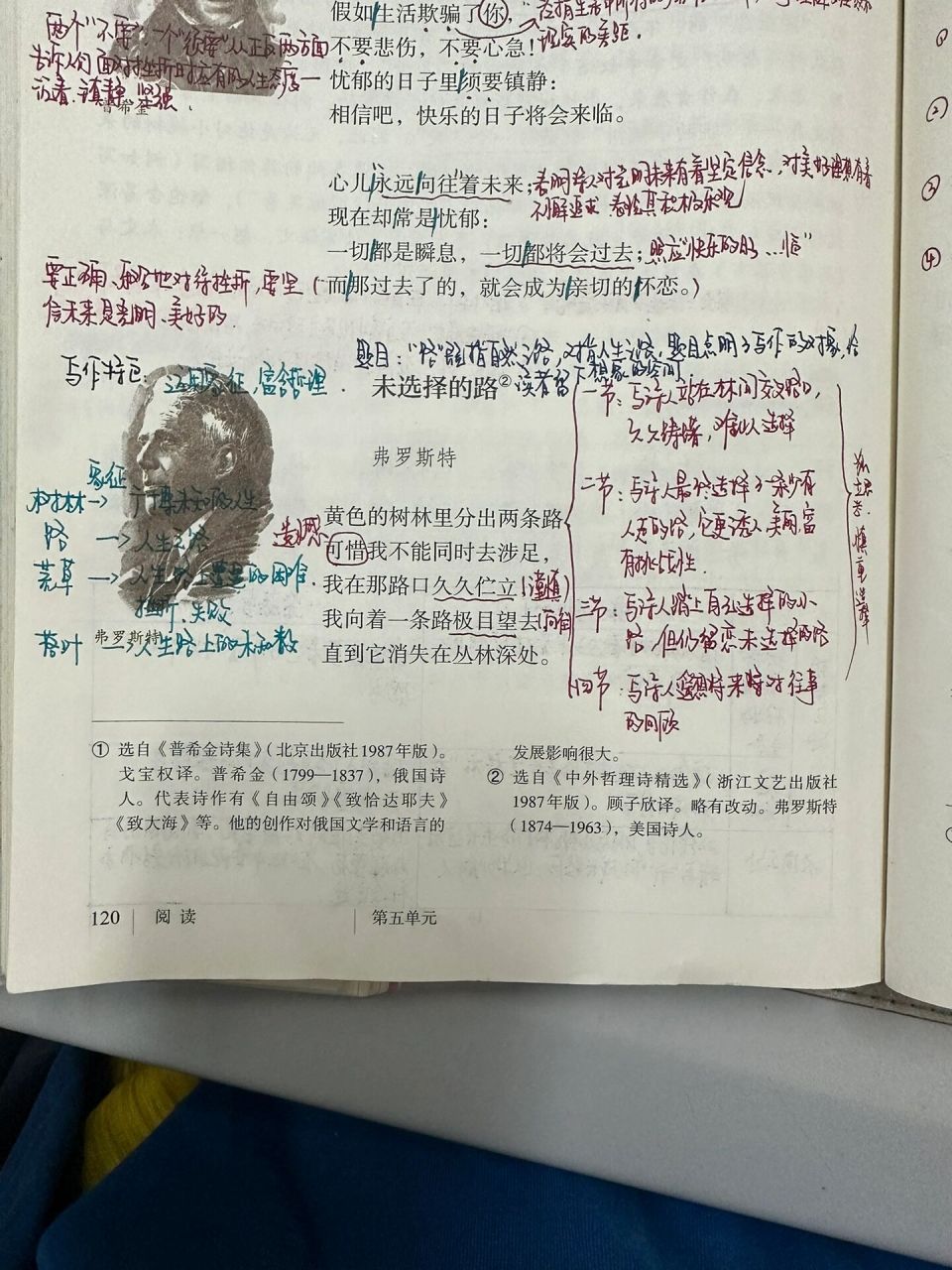 七下语文20课 未选择的路 课堂笔记