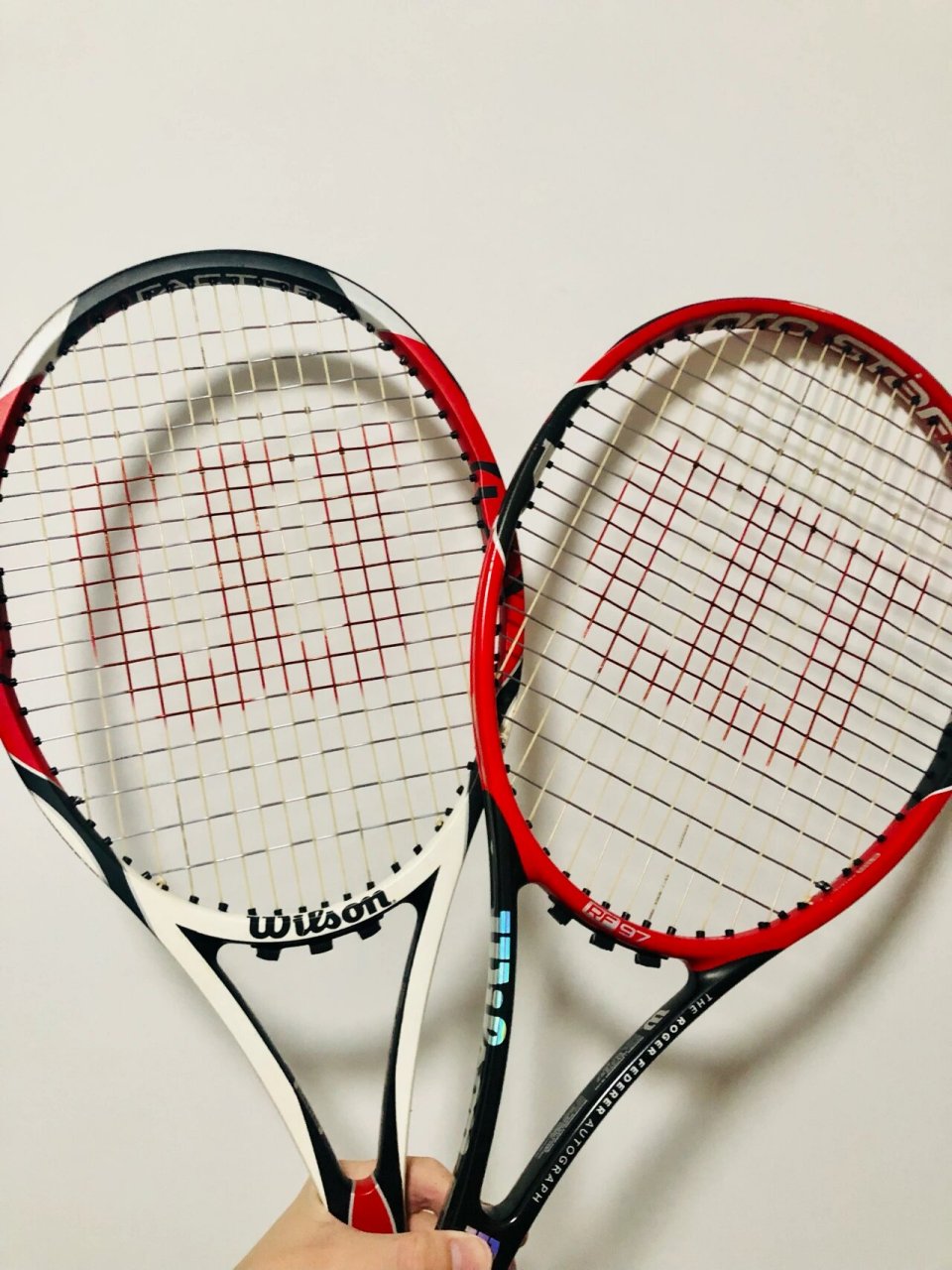 wilson网球拍-穿线篇 xrs专业穿线师 偶尔奢侈一把, rf97:竖线泰尼飞
