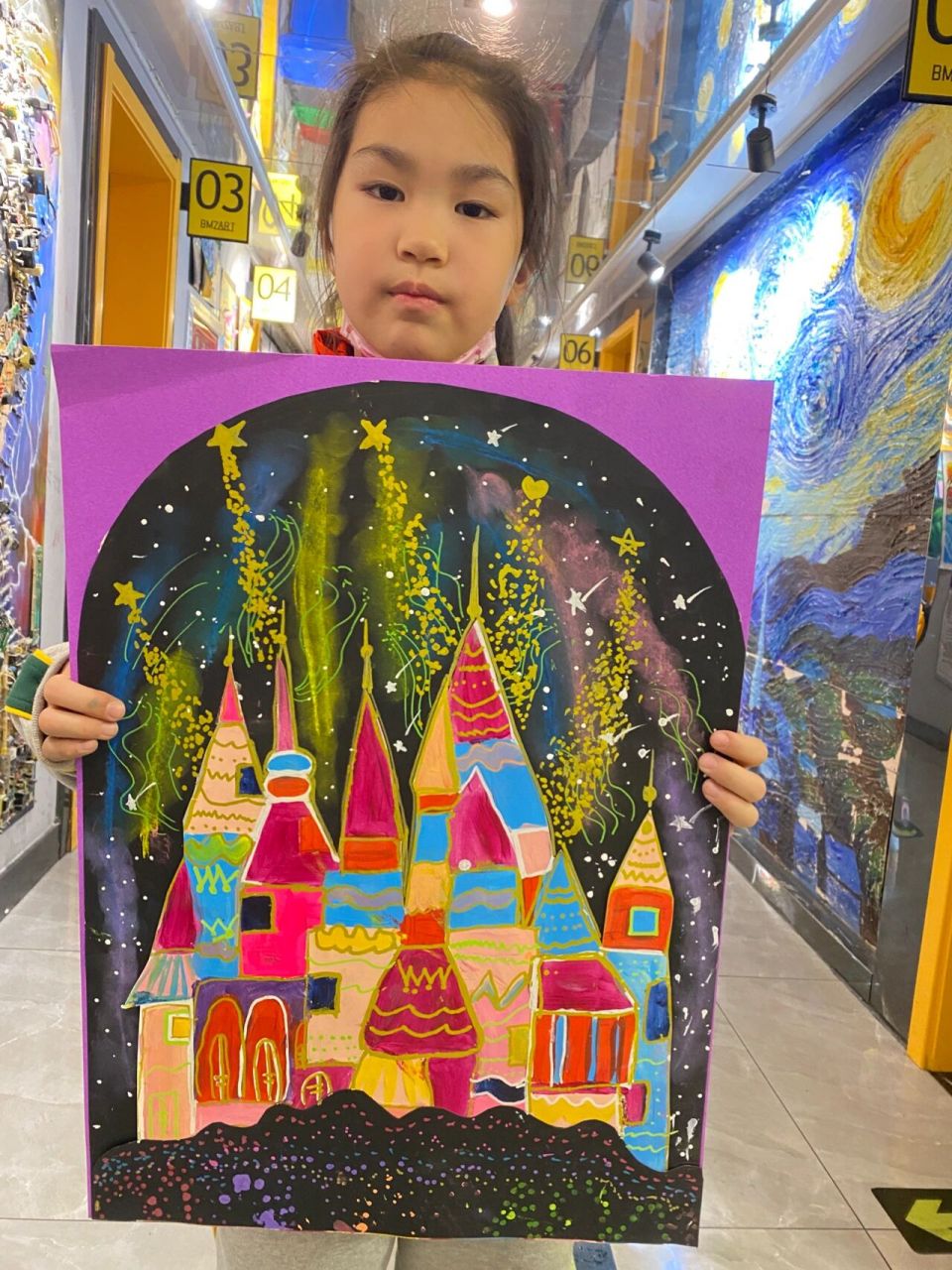 水高-水粉风景画8-9岁