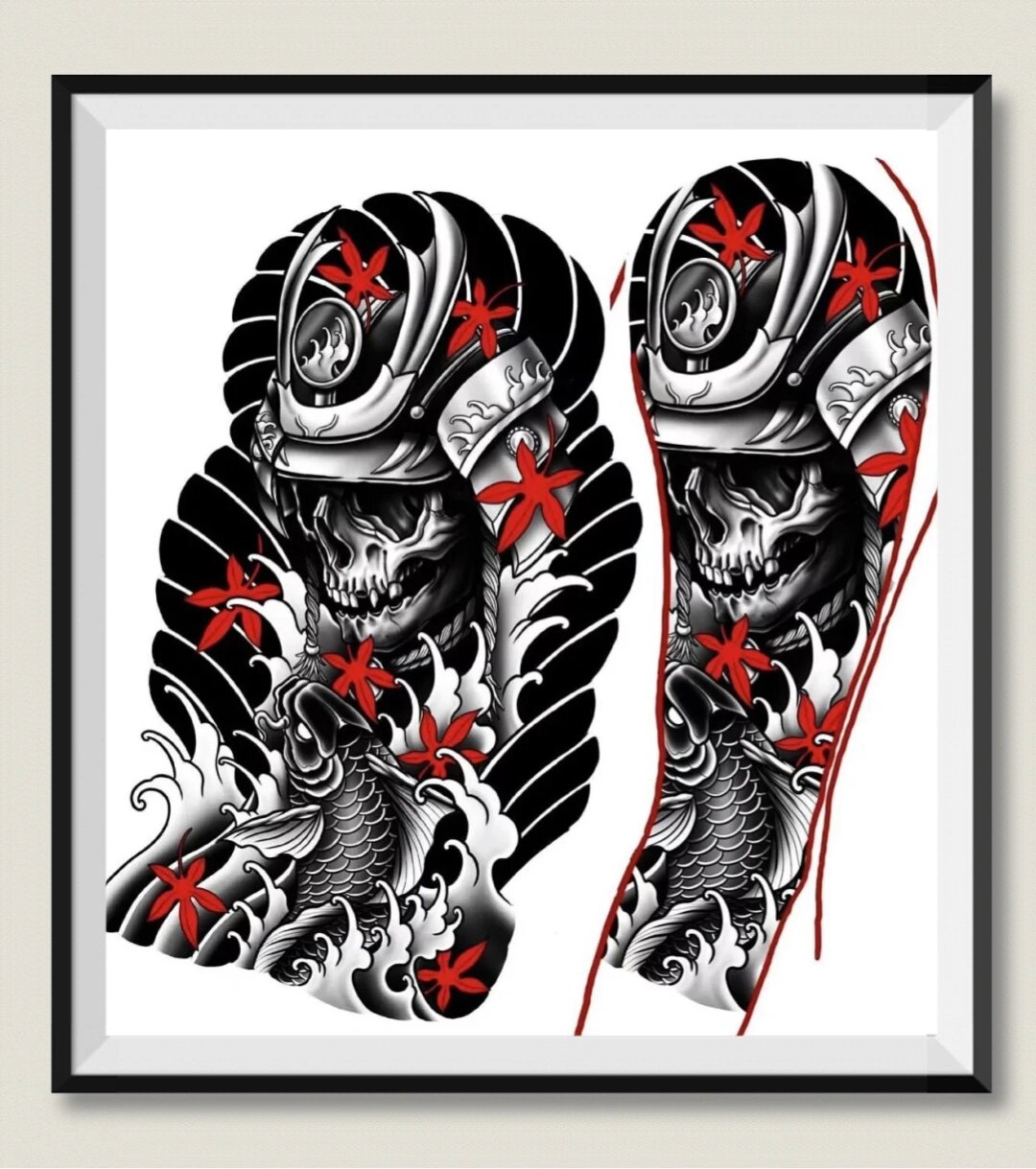 鬼武士花臂手稿 鬼武士上色花臂手稿