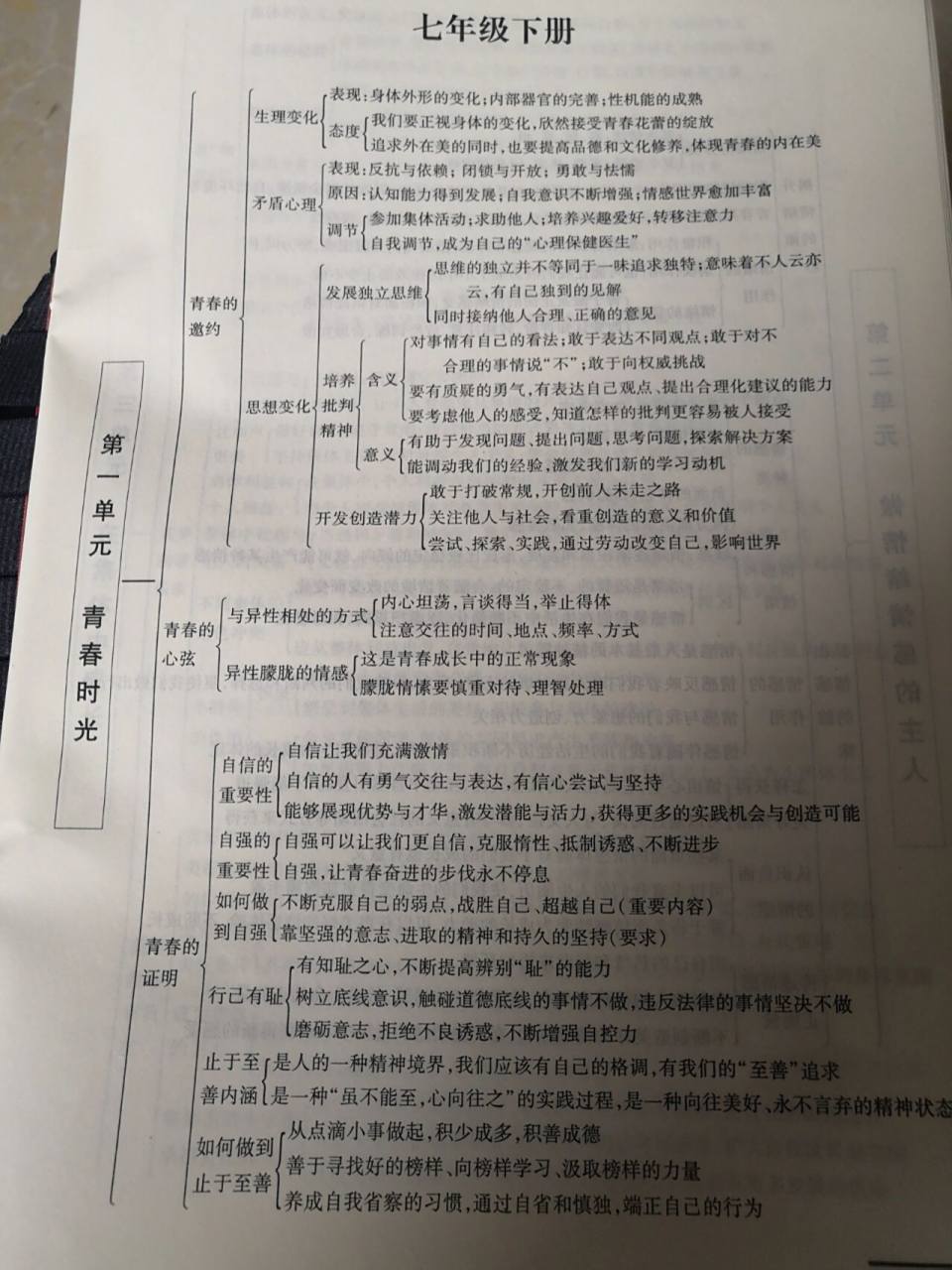 七下道法与法治思维导图全册 需要的请留言