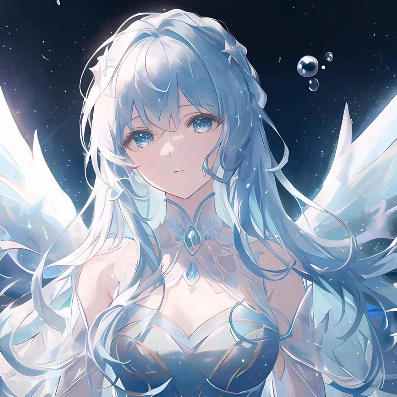 冰蓝色系动漫头像