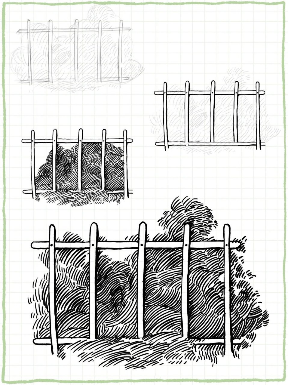 围栏画法简单图片