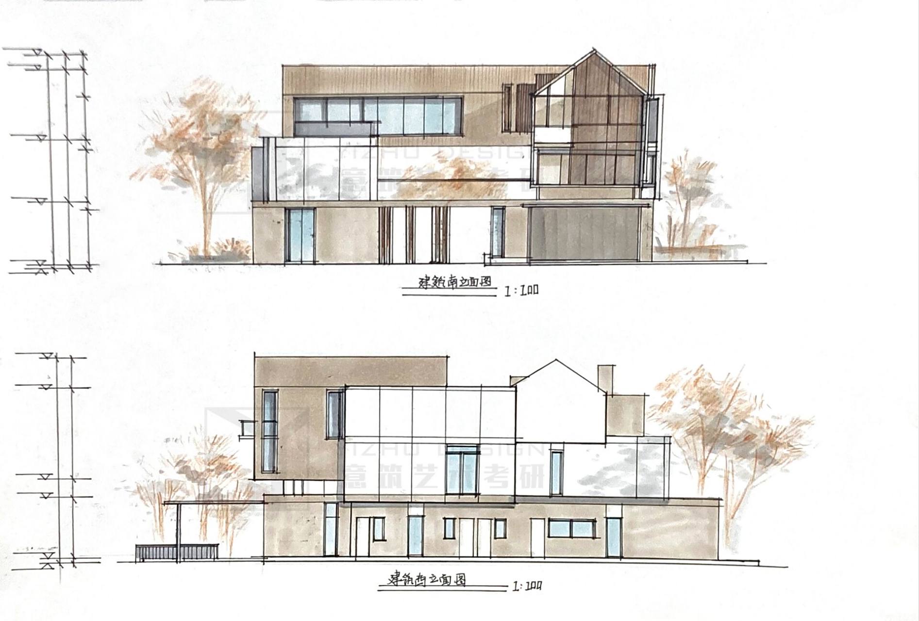 建筑立面图手绘