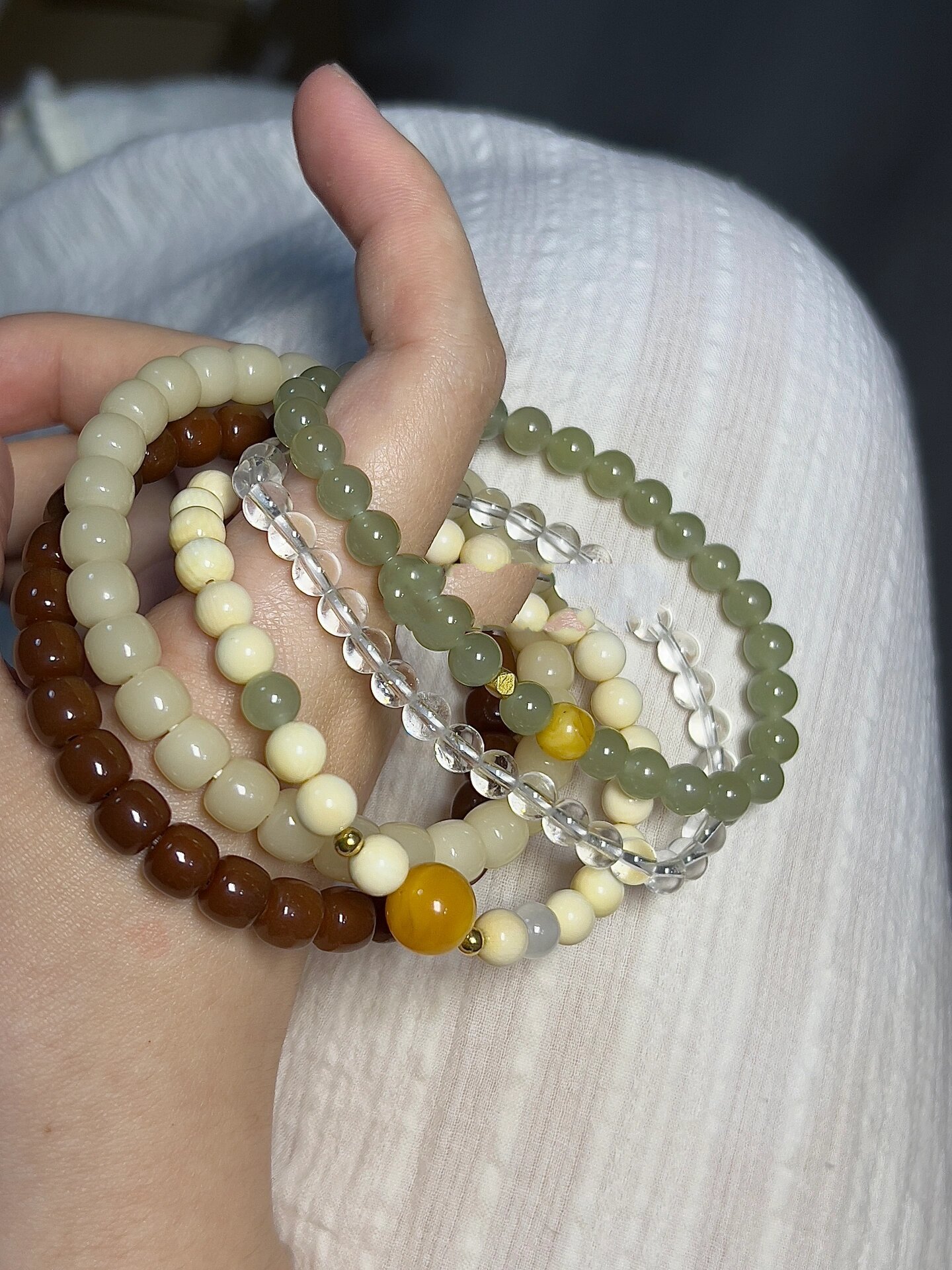 温柔系手串叠戴|温润如玉07晴水蜜99