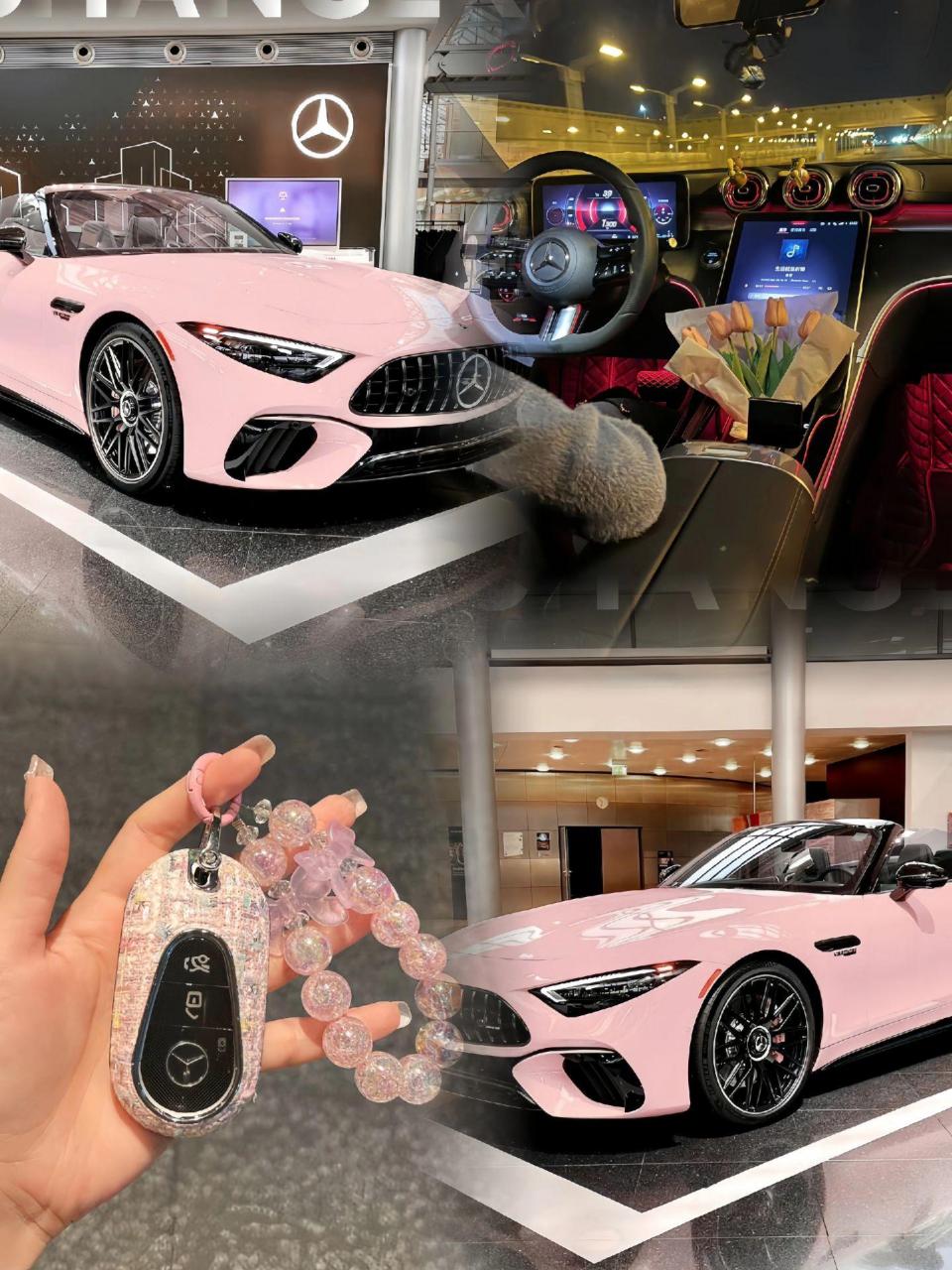 公主请上车,超适合女孩子开的车,谁能拒绝这么看的粉色,颜色简直绝了!