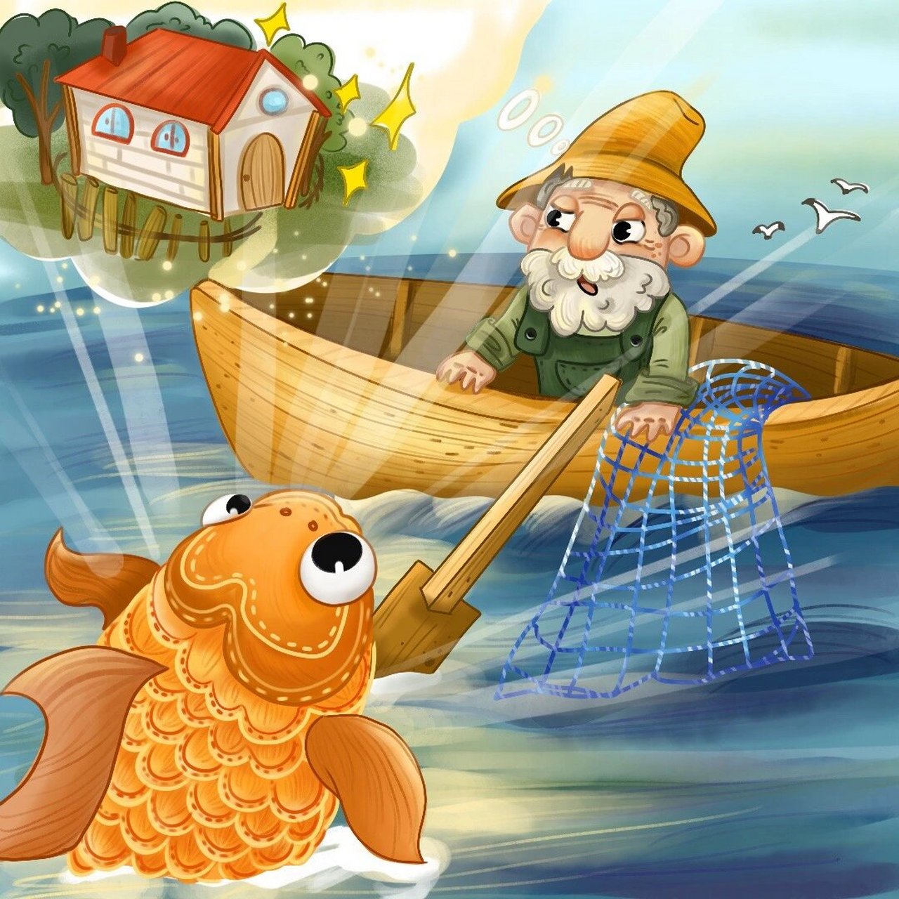 原创童话绘本|渔夫与金鱼