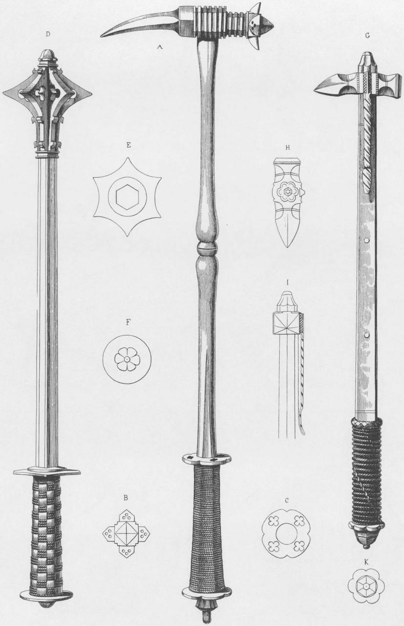 1490~1540年战锤及钉头锤 此类短兵在十五世纪末至十六世纪使用甚广.