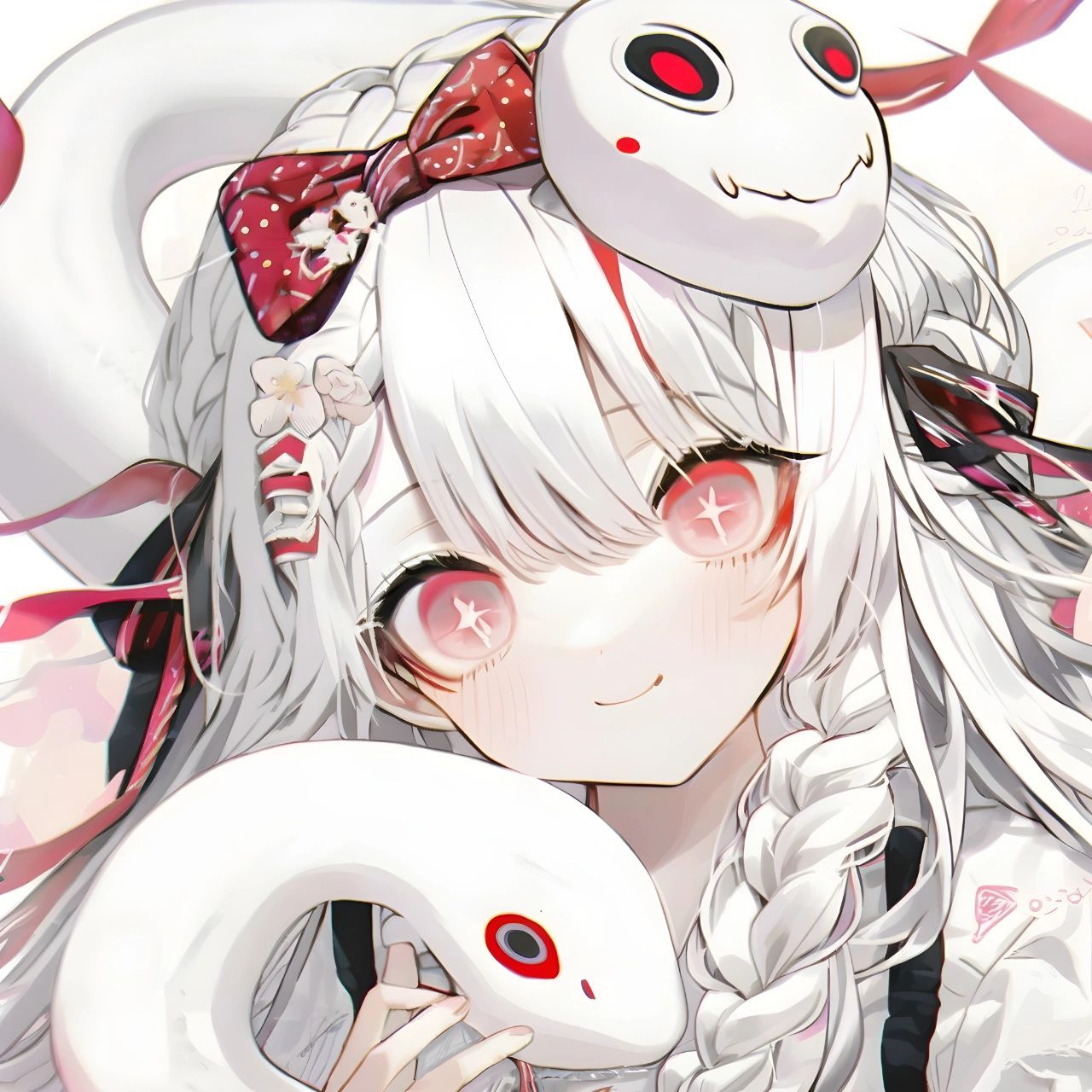 24 生肖可爱头像-蛇 是可爱的小白蛇