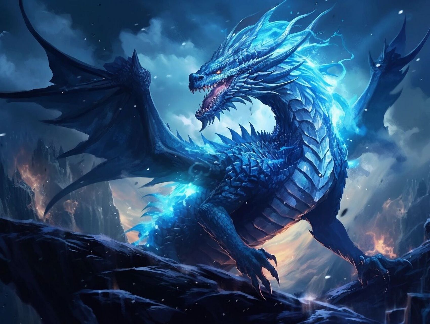 数字藏品# #ai插画# #蓝电霸王龙# #夏日冰爽画风