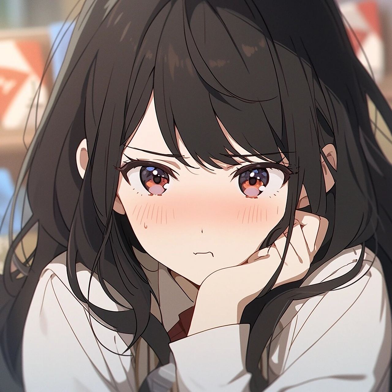 动漫女高学姐头像 | 害羞版 #动漫头像# #动漫女生头像# #动漫男头