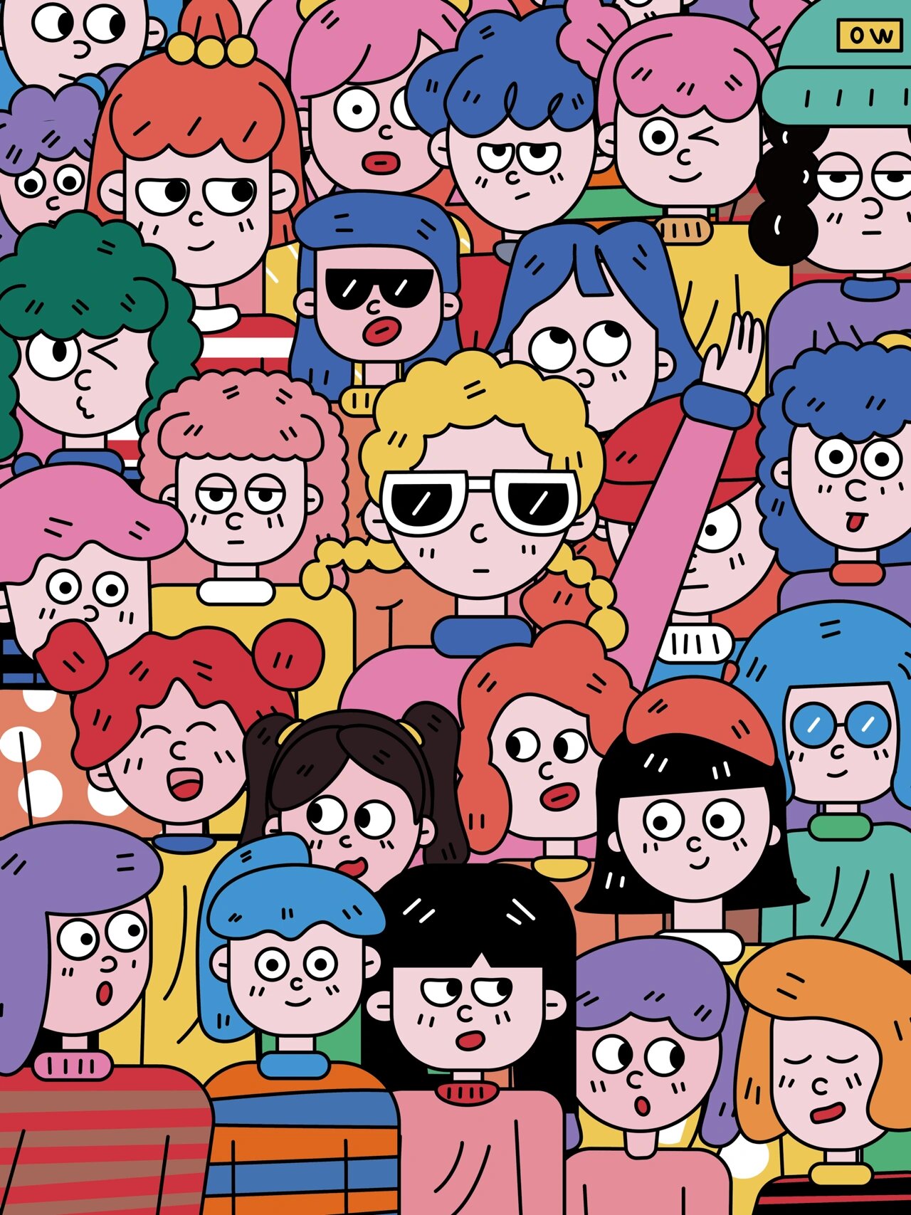 原创插画|人挤人 好多人