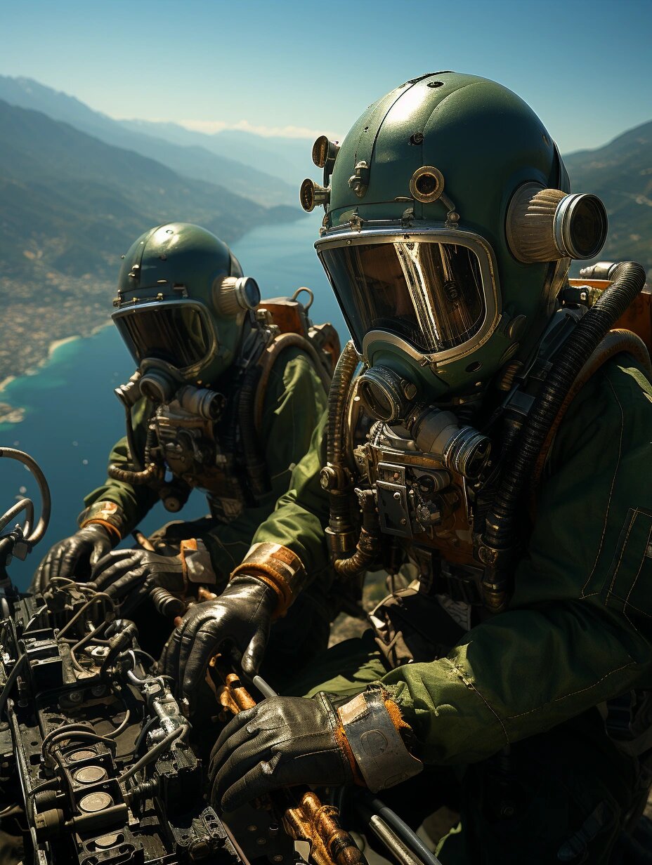 【组图】潜水员身着重型潜水服湖泊潜水 潜水员身着重型潜水服湖泊