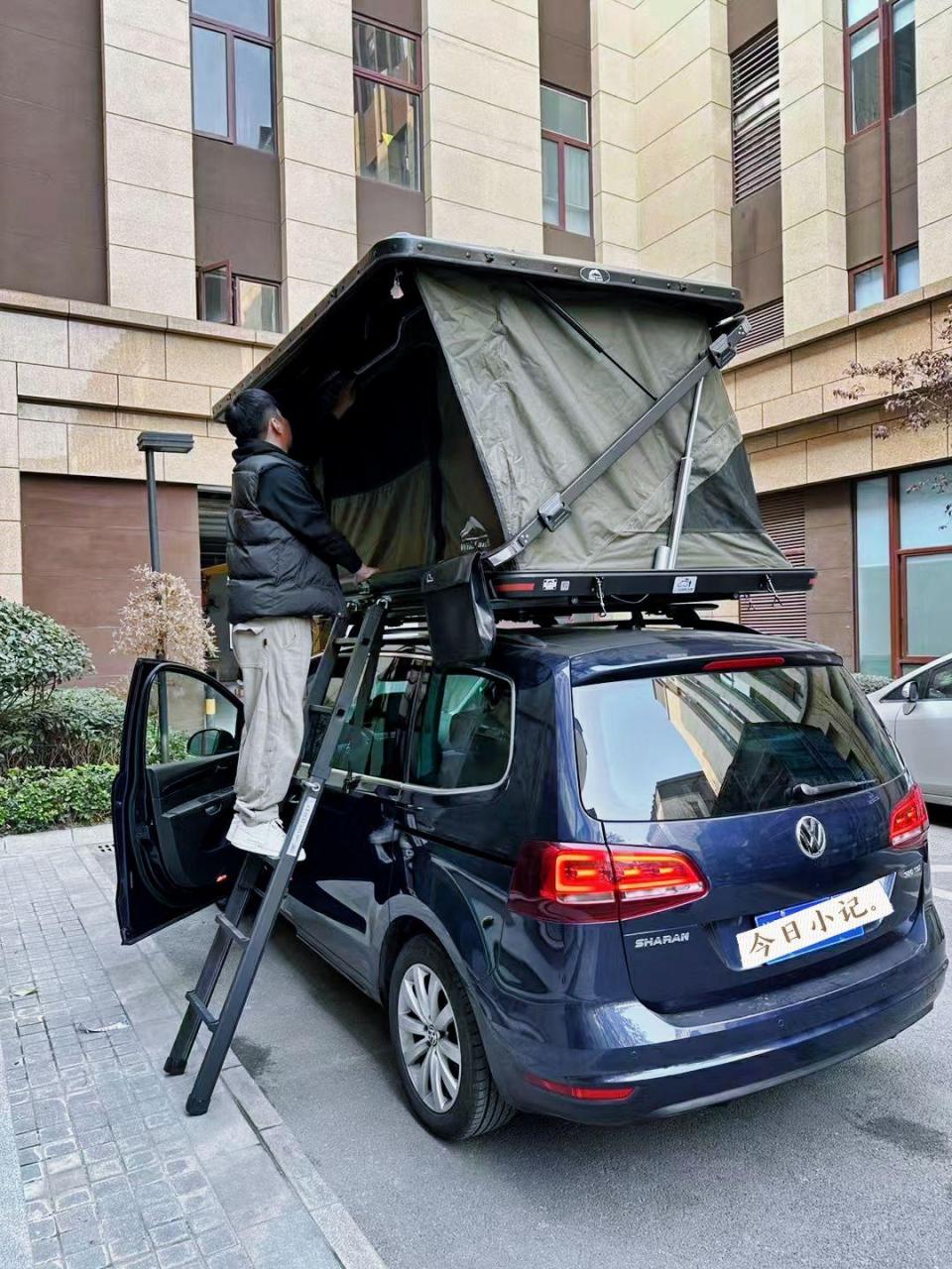 夏朗 & 秋野地电动车顶帐篷 &yakima侧帐电动帐篷,省时又省力#改装