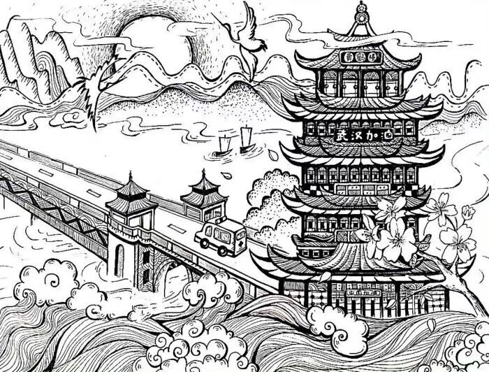 艺术设计考研黑白装饰画 --建筑类线描
