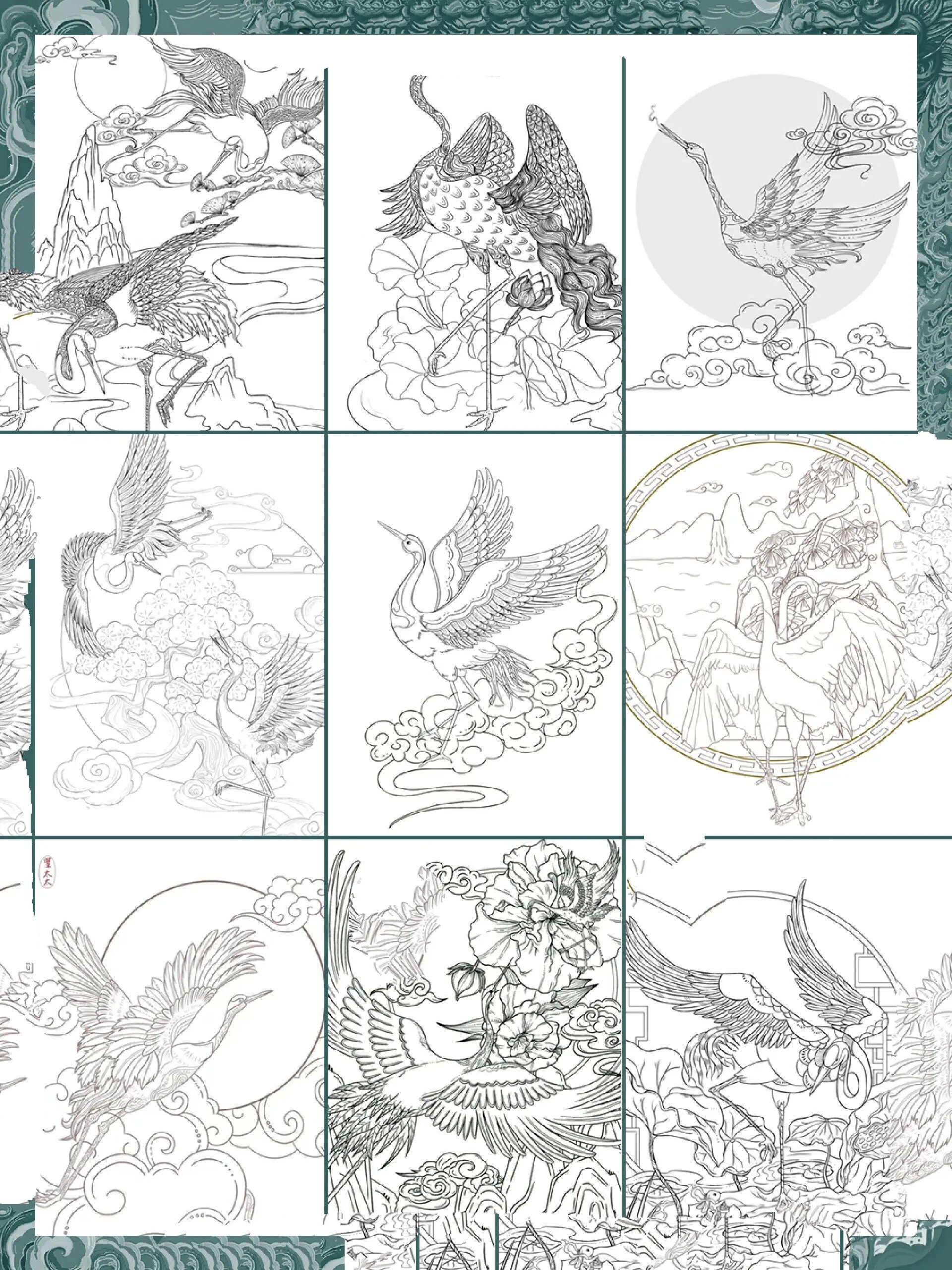 60天团练i仙鹤画法,一大波仙鹤飞来解决