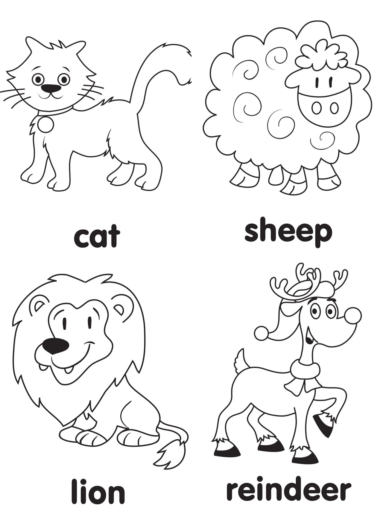 可打印涂色素材| 动物线稿 |宝宝绘画启蒙