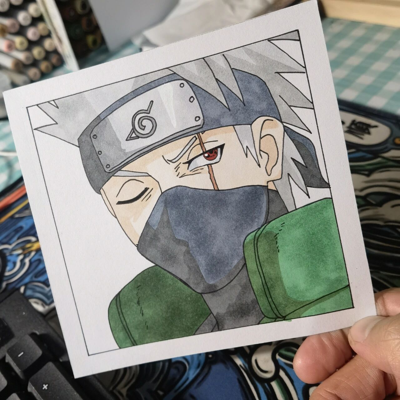 卡卡西,详细绘画步骤,一步一步教你画 复制忍者卡卡西,尺寸12.5*12.