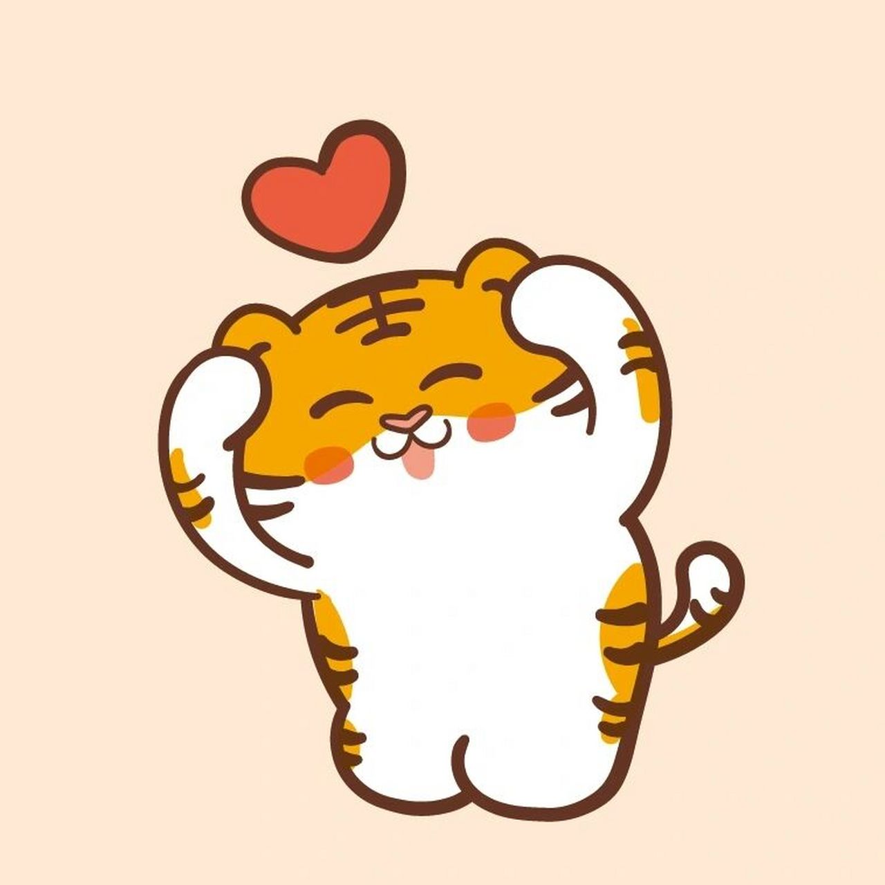 2022虎年ip形象可爱卡通插画设计生肖胖老虎 