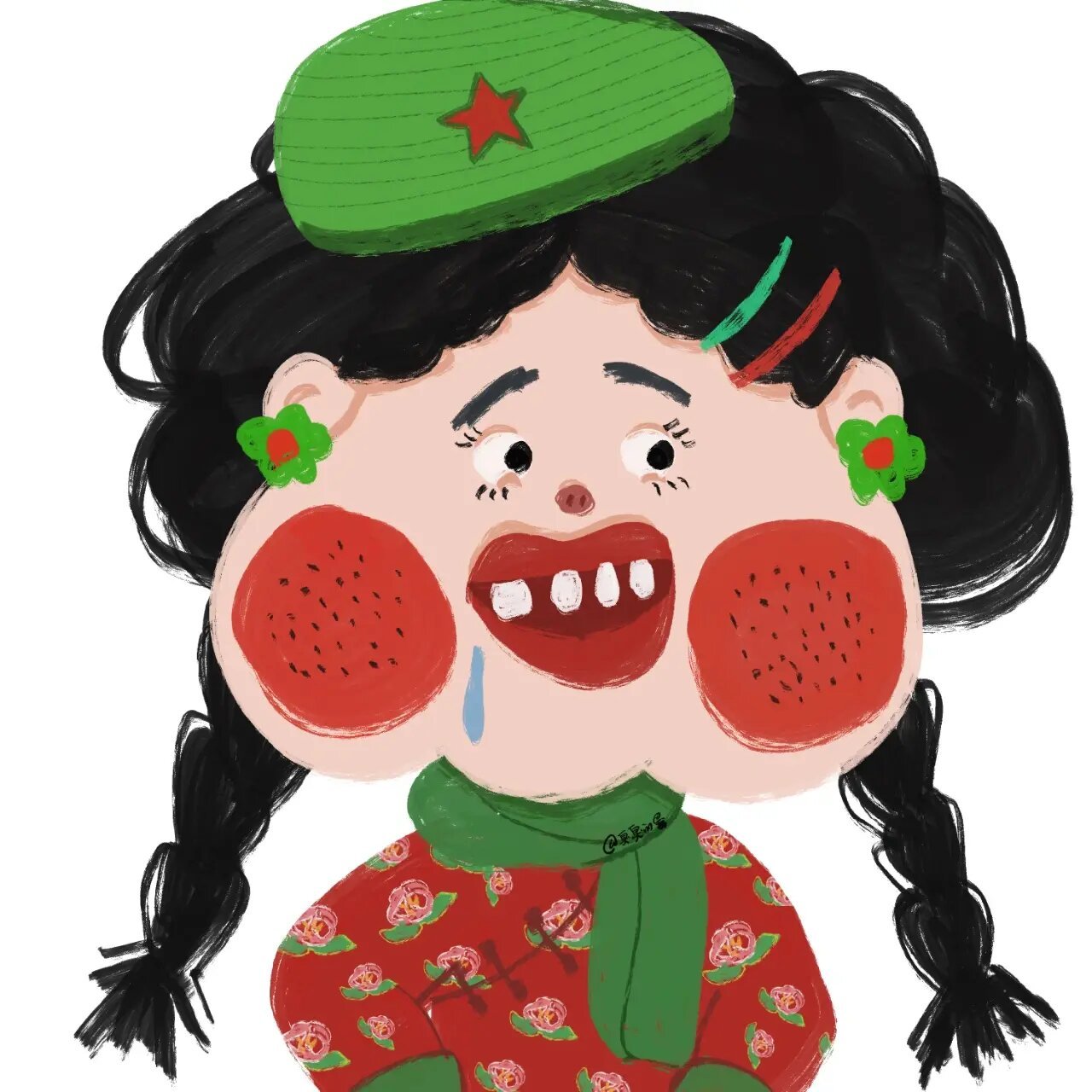 手绘插画|丑萌头像|村花94来啦 图片均为原创,未经授权禁止商用禁止