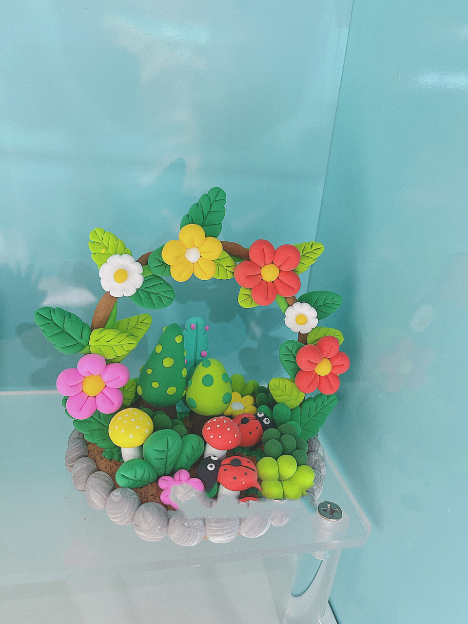 超轻粘土|秘密花园 小瓢虫的秘密花园 藤蔓缠绕 花朵盛开 春天来啦