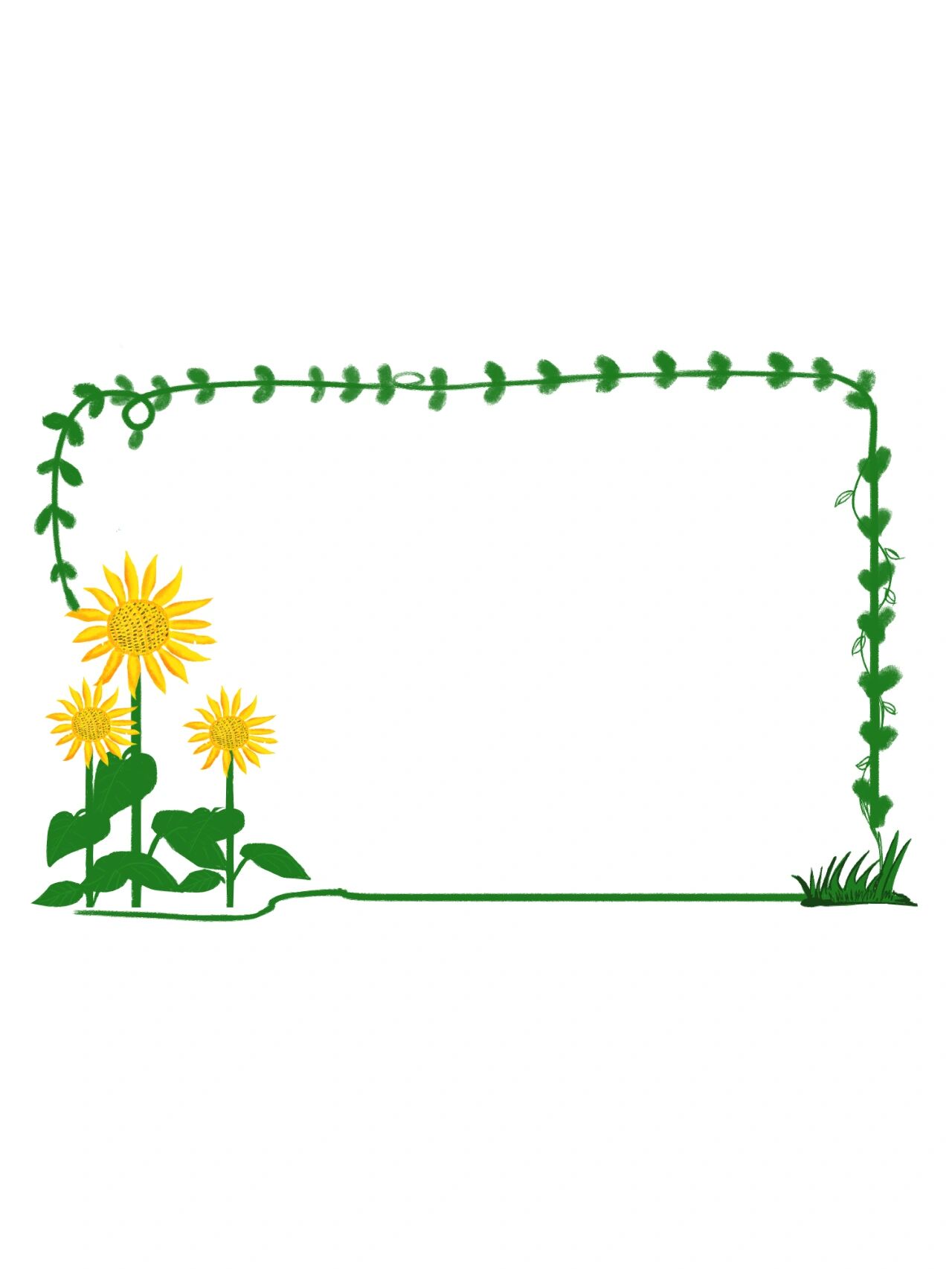 手绘边框‖向日葵97主题免抠边框素材