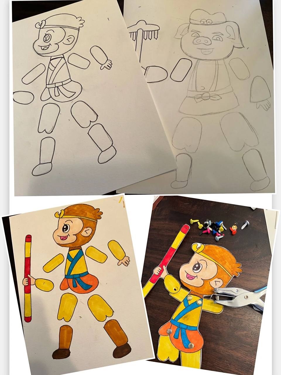 自制孙悟空,可以来出皮影戏 趁着小朋友和奶爸在玩,赶紧把西游记皮影