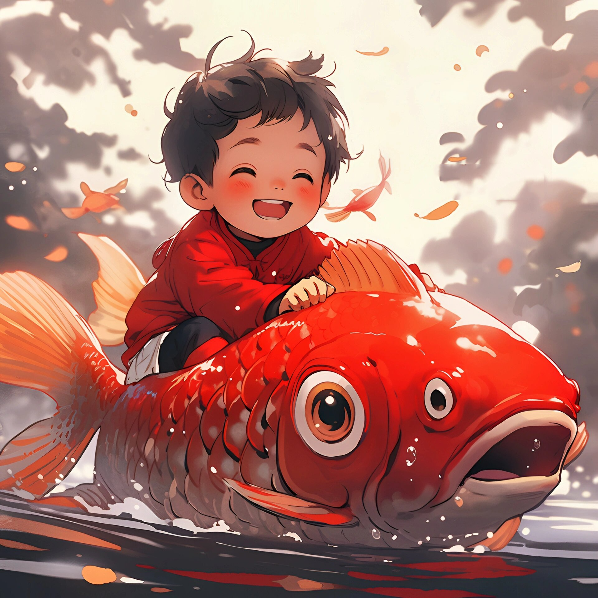 上岸头像/锦鲤男孩 乘风破浪 上岸了