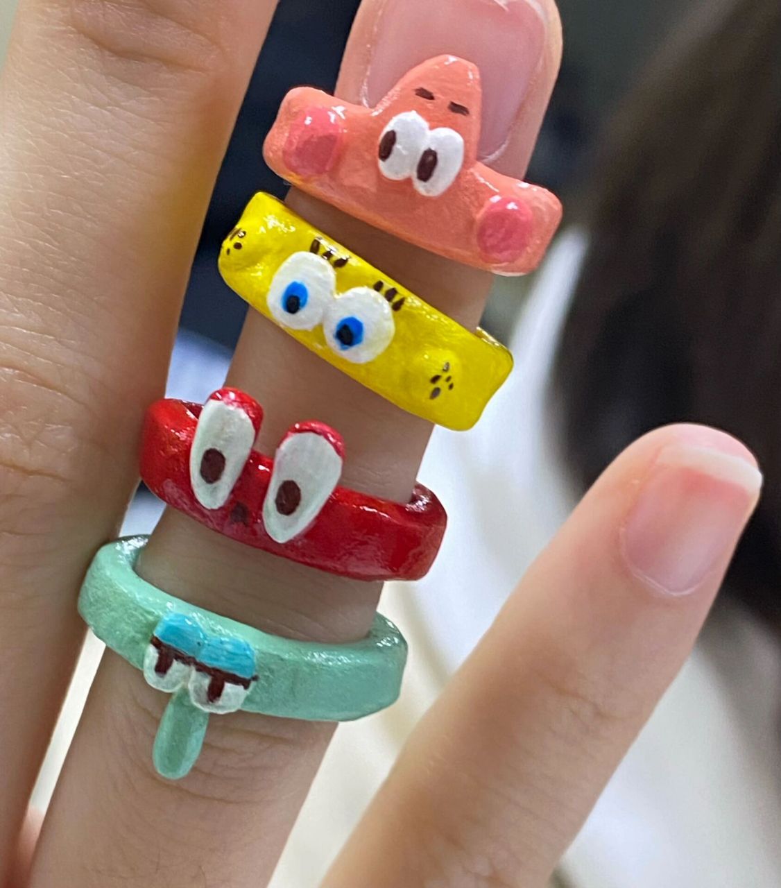 海绵宝宝系列石塑粘土戒指09