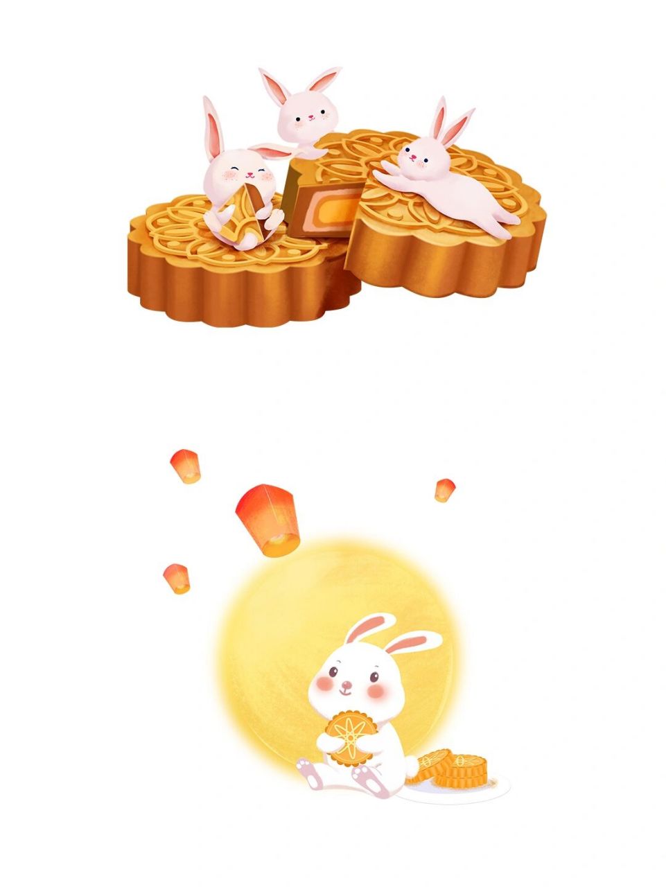 月饼,玉兔合集 今天推荐一套中秋玉兔月饼合集97 卡通兔子免扣素材