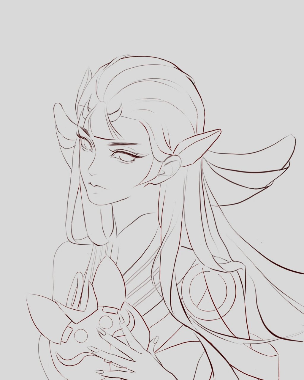 貂蝉同人 线稿 明天上黑白 貂蝉的猫影幻舞同人 这个设定太美了