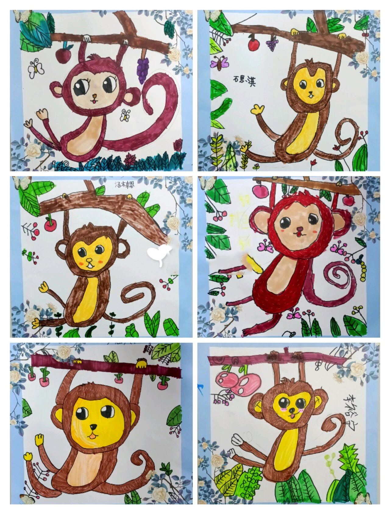 树林里的猴子97 创意儿童画