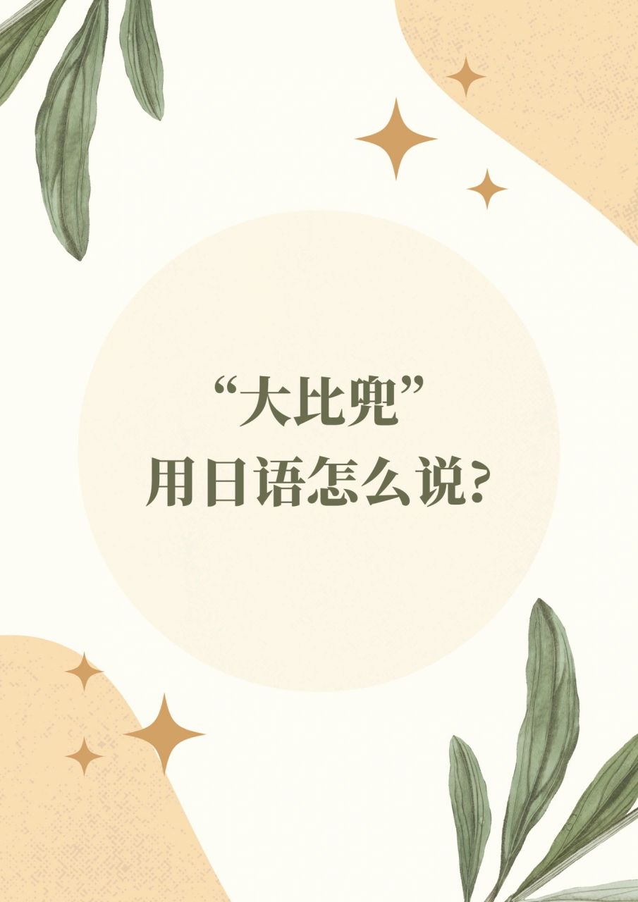 "大比兜"用日语怎么说?