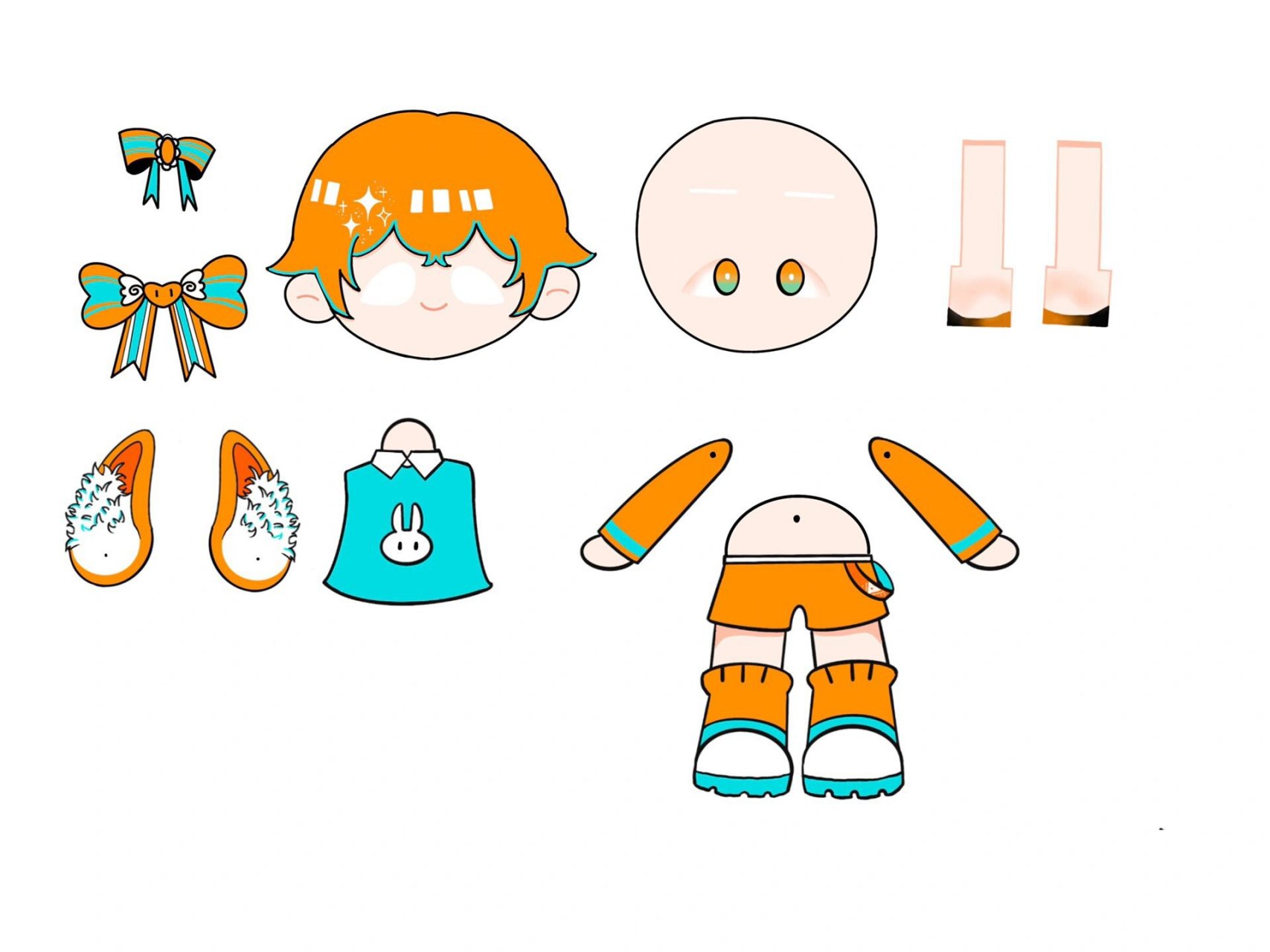 纸片人图纸(可直接打印) 纸片人的图纸来啦 要打印在硬一点的卡纸上哦