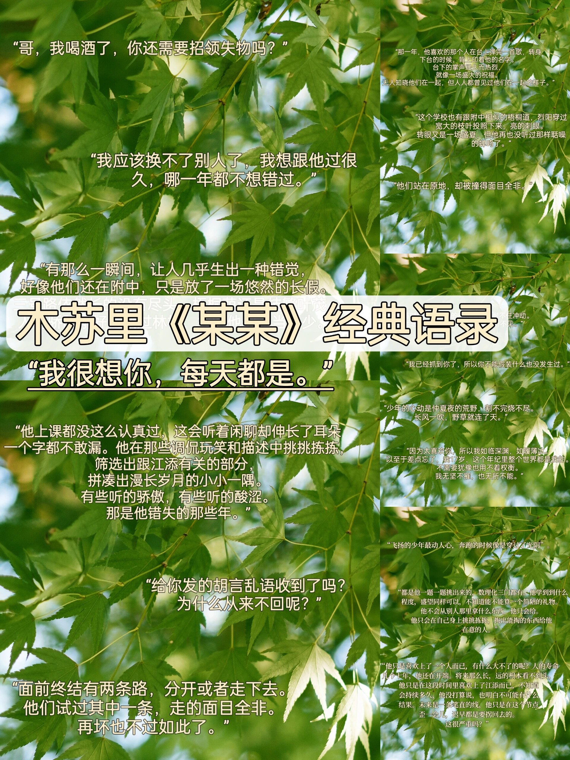 《某某》充满少年感的句子