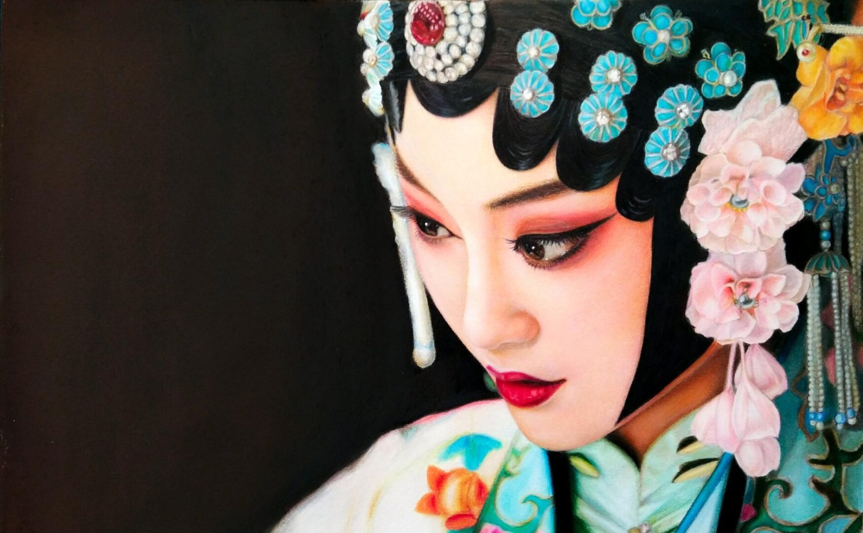 彩铅人像青衣花旦