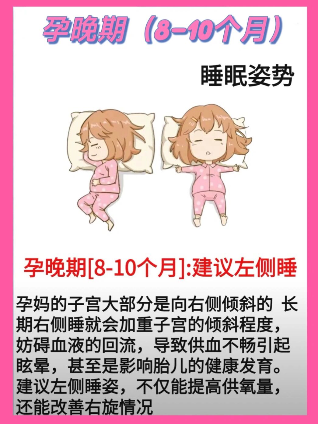 孕妇睡姿正确图孕晚期图片