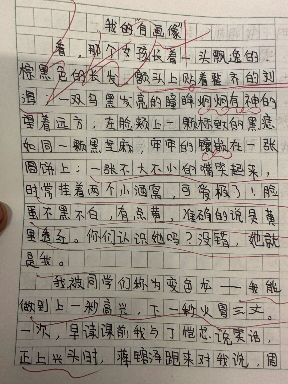 我的自画像作文450字图片