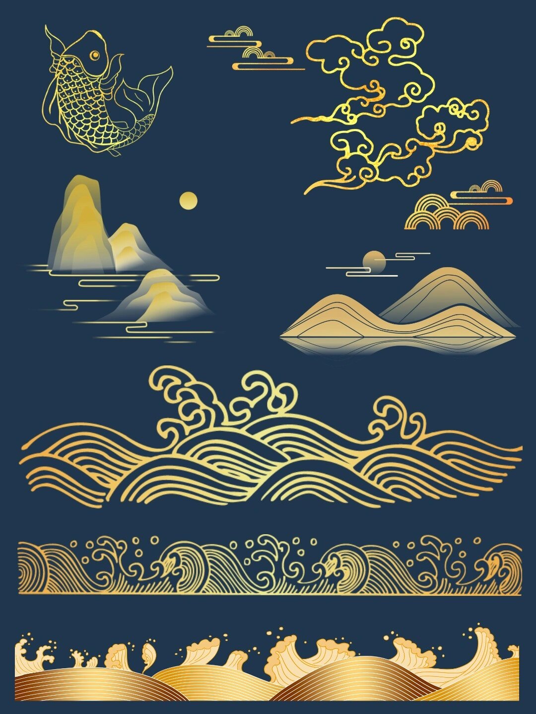 素材分享✨️【金色  线条】免扣素材