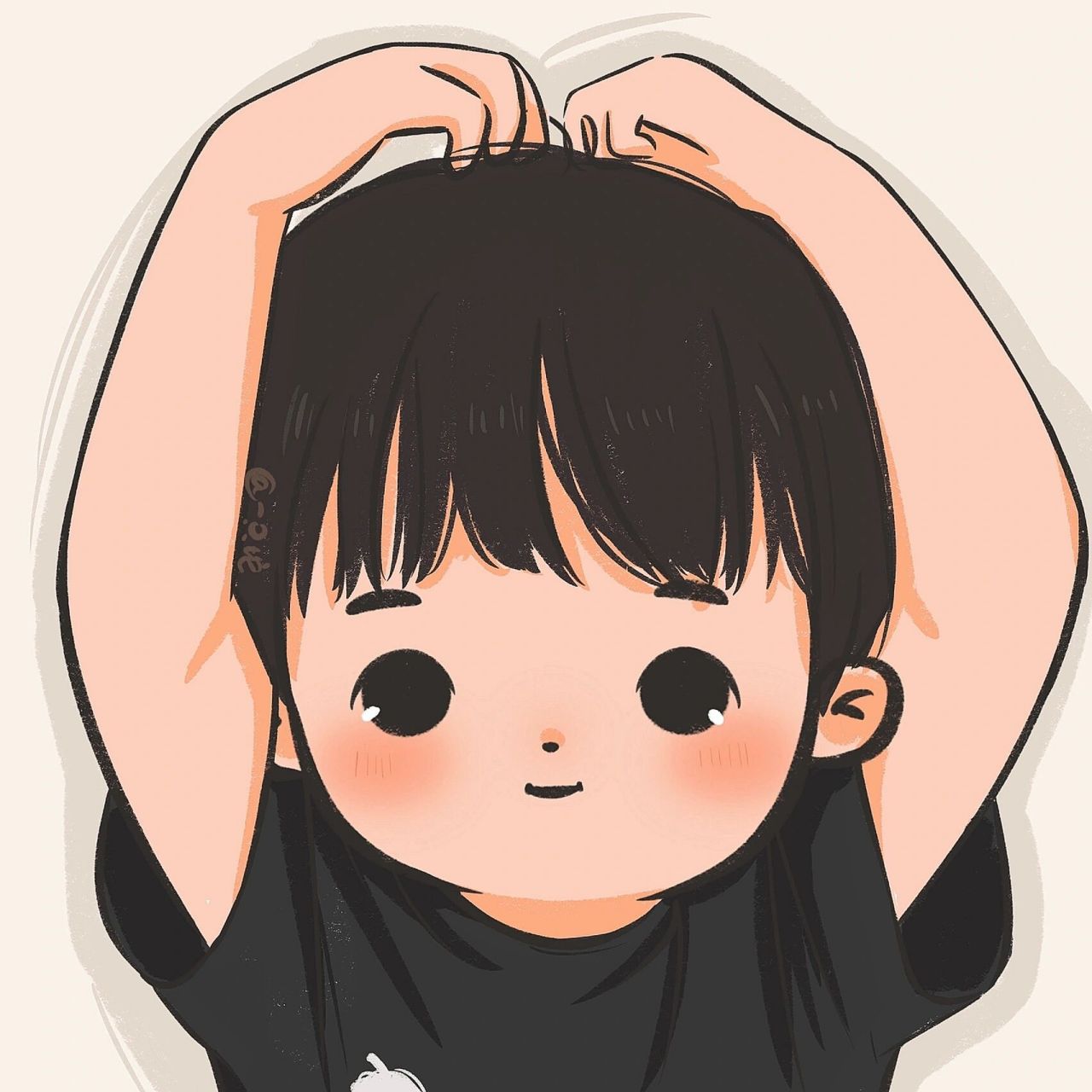 人间小可爱^|插画手绘情侣可爱头像萌娃 生活温暖顺心,而你可可爱爱